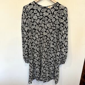 BODEN Black & White Paisley Dress Sz 12